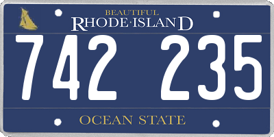 RI license plate 742235