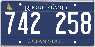 RI license plate 742258