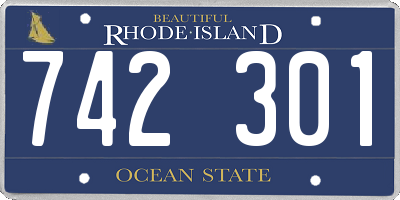 RI license plate 742301