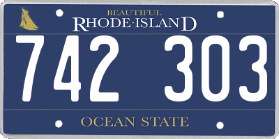 RI license plate 742303