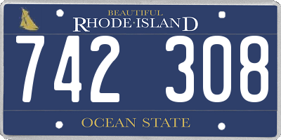 RI license plate 742308
