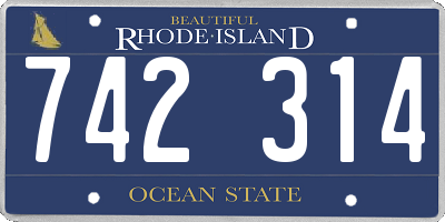 RI license plate 742314