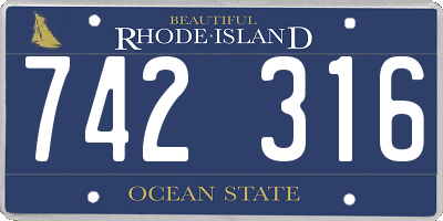 RI license plate 742316