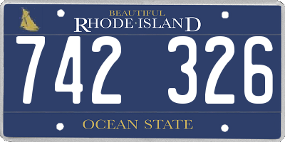RI license plate 742326