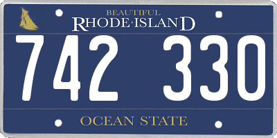 RI license plate 742330