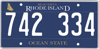 RI license plate 742334