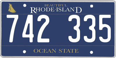 RI license plate 742335