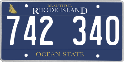 RI license plate 742340