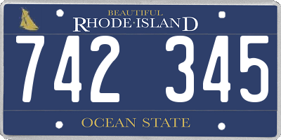 RI license plate 742345