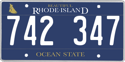 RI license plate 742347