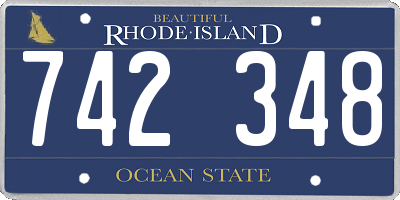RI license plate 742348
