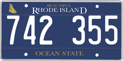RI license plate 742355