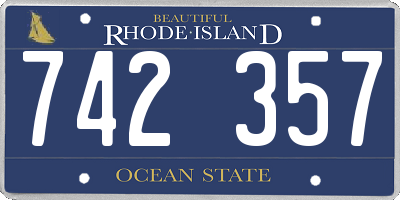 RI license plate 742357