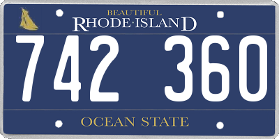RI license plate 742360