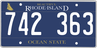 RI license plate 742363