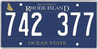 RI license plate 742377
