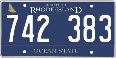 RI license plate 742383