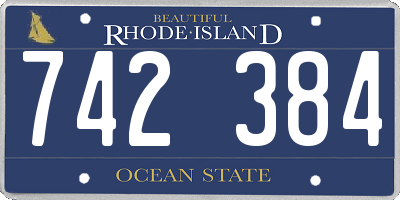 RI license plate 742384