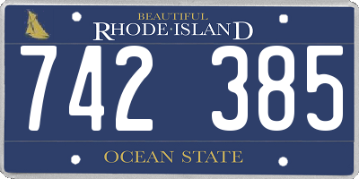 RI license plate 742385
