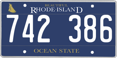 RI license plate 742386