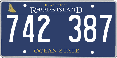 RI license plate 742387