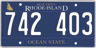 RI license plate 742403