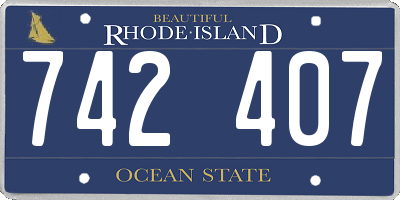 RI license plate 742407