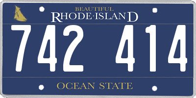 RI license plate 742414