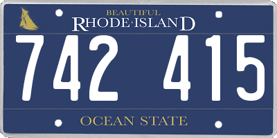 RI license plate 742415