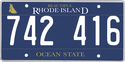 RI license plate 742416