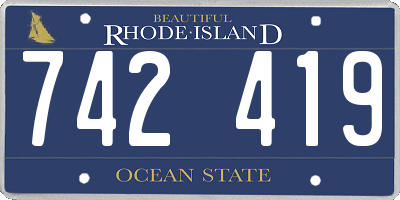 RI license plate 742419