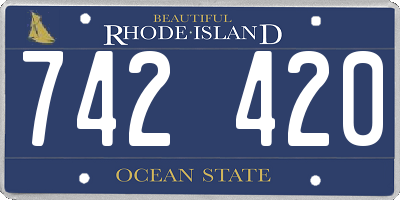 RI license plate 742420