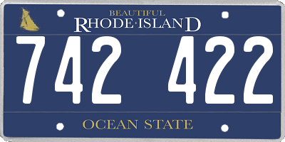 RI license plate 742422