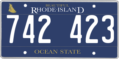 RI license plate 742423