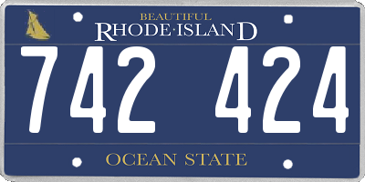 RI license plate 742424