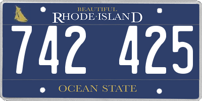 RI license plate 742425
