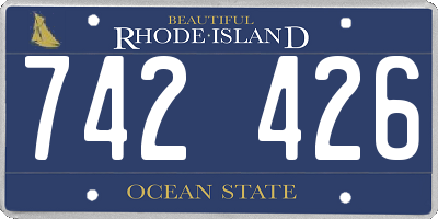 RI license plate 742426