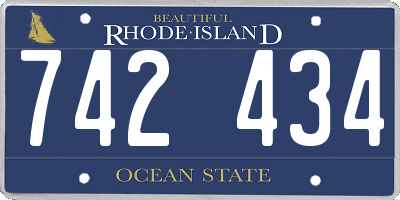RI license plate 742434