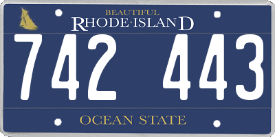 RI license plate 742443