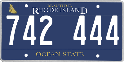 RI license plate 742444