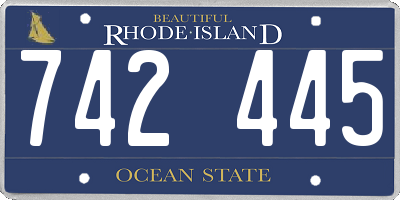 RI license plate 742445