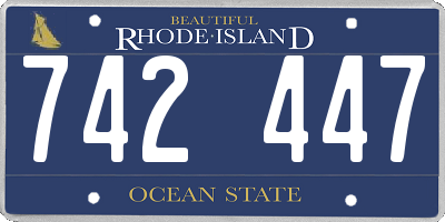 RI license plate 742447