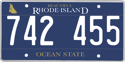 RI license plate 742455