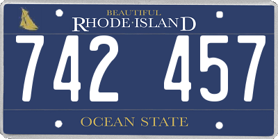 RI license plate 742457