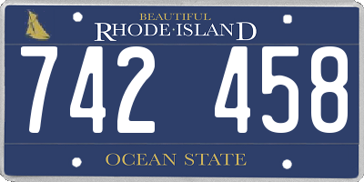 RI license plate 742458
