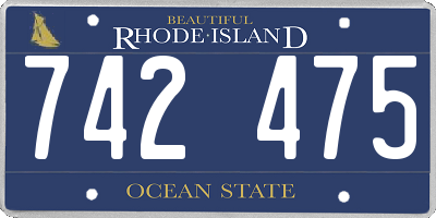 RI license plate 742475