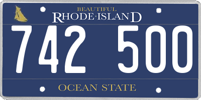 RI license plate 742500