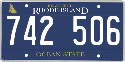 RI license plate 742506