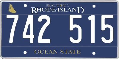 RI license plate 742515