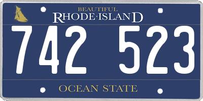 RI license plate 742523